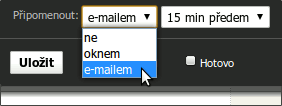 Upomínky e-mailem v PREMIUM verzi